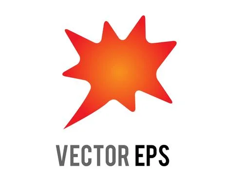 Explosion shape with red and orange gradient Stock Illustration