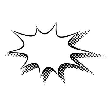 Explosion shaped speech bubble flat icon vector isolated. Illustrazione stock