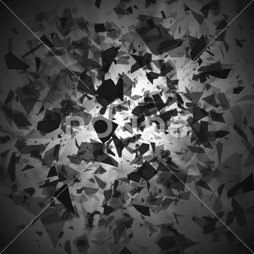 Explosion - Shatter and destruction effect. Abstract cloud of pieces and frag Stock Illustration