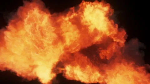Explosion Shooting Towards Camera with Alpha Matte Stock Footage 153430599