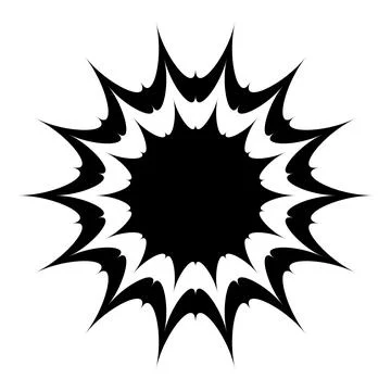Explosion silhouette icon. Bursting effect. Attack. Vector. Stock Illustration