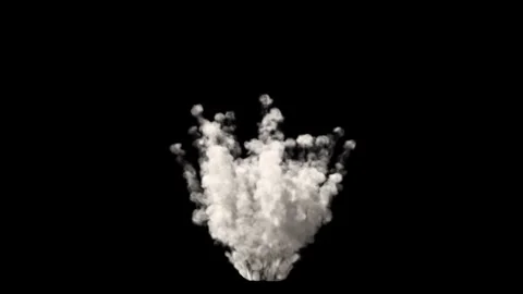 Explosion with slow white smoke dissipation isolated with an alpha channel Stock Footage 255636725
