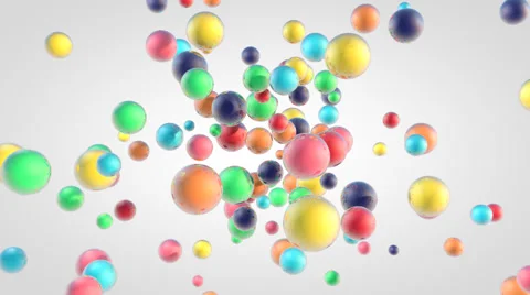 Explosion of small glossy colorful 3d balls with slow motion effect Stock Footage 64707360