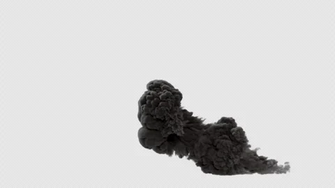 Explosion Smoke on Alpha Channel Stock Footage 245481435