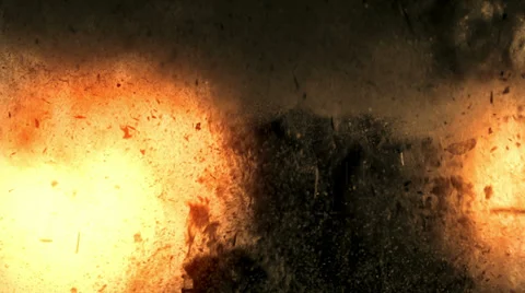 Explosion with smoke and ash Stock Footage 37603886