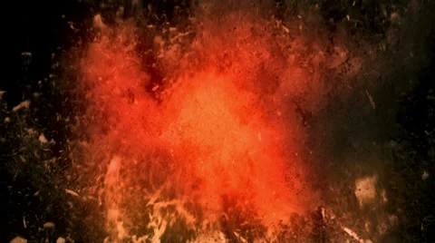 Explosion with smoke and ash particles Stock Footage
