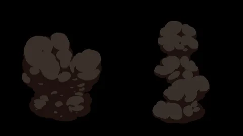 Explosion smoke animation with alpha channel Stock Footage 105177850