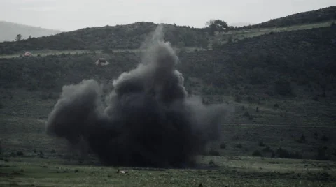 Explosion smoke cloud drifting off. Stock Footage 52257851