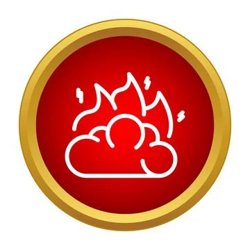 Explosion smoke fire danger hazard warning icon Stock Illustration