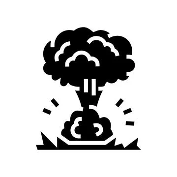 Explosion smoke glyph icon vector illustration Stock Illustration