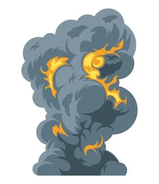 Explosion with smoke Stock Illustration