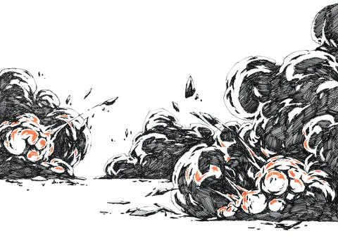 Explosion-smoke-ink-illustration-01 Stock Illustration