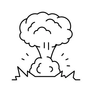 Explosion smoke line icon vector illustration Illustrazione stock