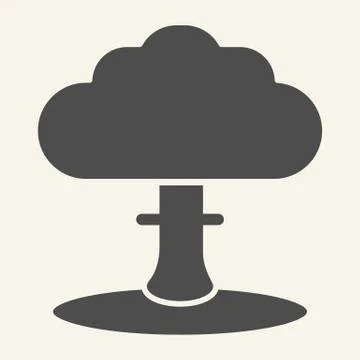 Explosion solid icon. Boom vector illustration isolated on white. Nuclear Illustrazione stock