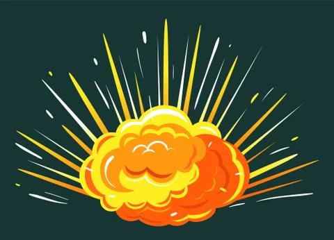 Explosion in Space, Bright Bang with Cloud of Dust Stockillustratie