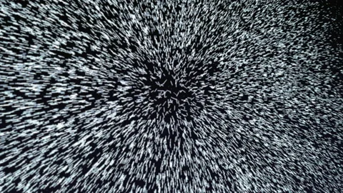 Explosion space loop in white color. 3D abstract background. This motion graphic Video stock 141243826