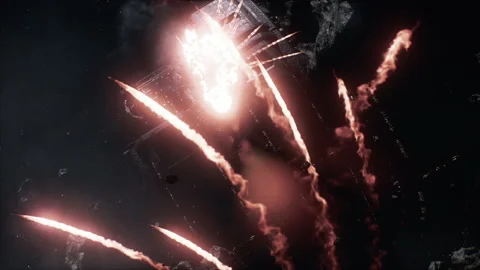 The explosion of the spaceship in Battle... | Stock Video | Pond5