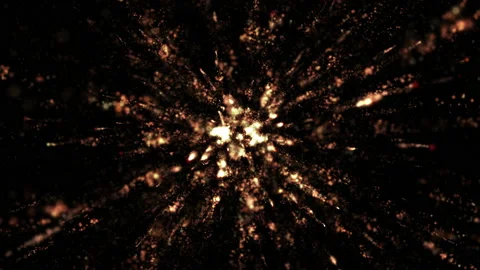 Explosion Spark and Particles Moves in isolated black background Vídeos de archivo 155831367