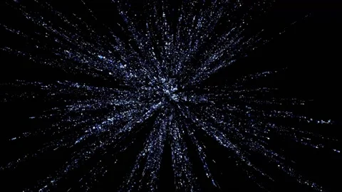 Explosion of Sparkling Particles in Space Stock Footage 201155824