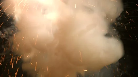 Explosion with sparks and smoke Stock Footage 67645992