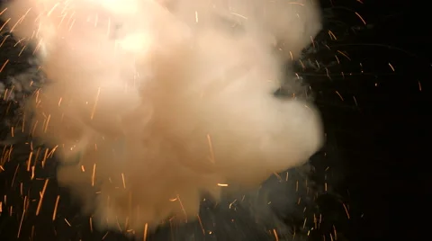 Explosion with sparks and smoke Stock Footage 67646209