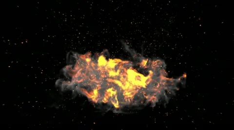 Explosion with sparks on black. 2 versions - with and without flash. Stock-Footage 11250144