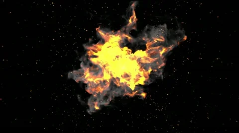 Explosion with sparks on black. 2 versions - with and without flash. Stock Footage 11250180
