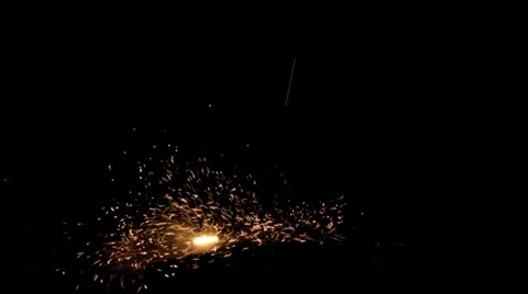 Explosion with sparks - pre keyed with alpha Channel for easy use Stockbeeldmateriaal 33766554