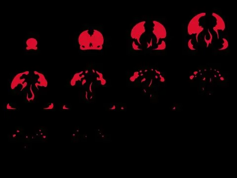 Explosion special effect fx animation frames sprite sheet. Clear explosion Illustrazione stock