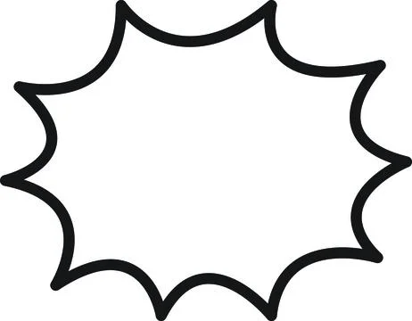 Explosion Speech Bubble Outline Stock Illustration