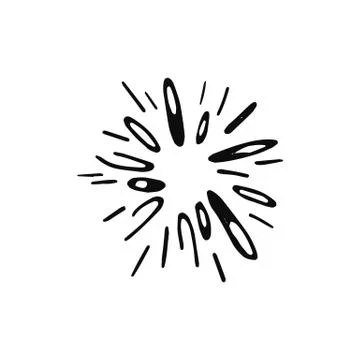 Explosion splash sketch icon. splatter isolated object Stock Illustration