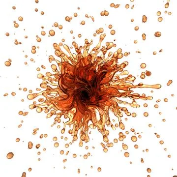 Explosion, splash of transparent liquid isolated on white background. Stock Illustration