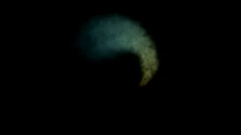 Explosion of star and smoke on black background Stock Footage 75627031