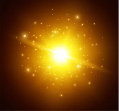 Explosion of a star on a dark background ,light effect,vector illustration Illustrazione stock