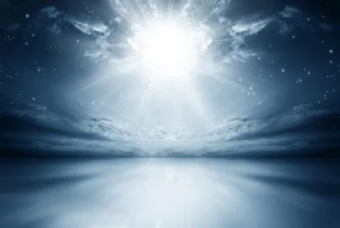 Explosion of a Star in the Sky Stock Illustration