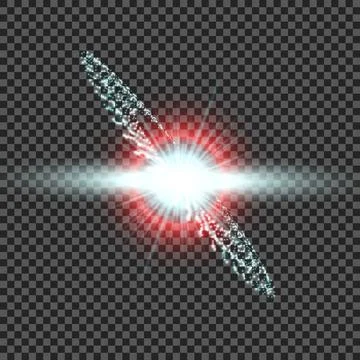 Explosion of a star in space. Bright glow. Flighting debris. Space background Stock Illustration