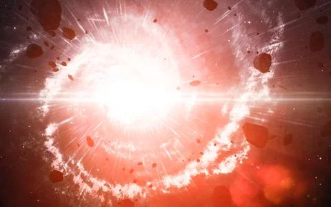 Explosion of star in space Stock Photos