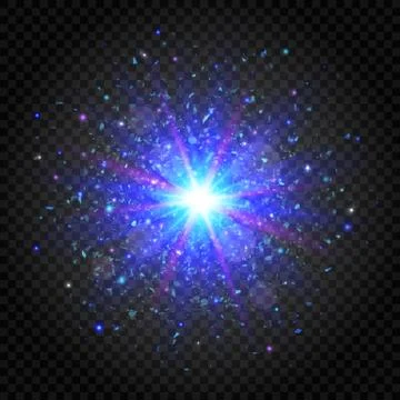 Explosion star on transparent background. Explosion light. Vector illustratio Stock Illustration