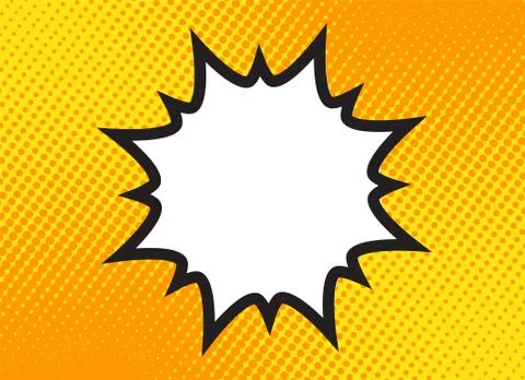 Explosion steam bubble pop art funny funky banner retro comics background. Ve Stock-Illustration