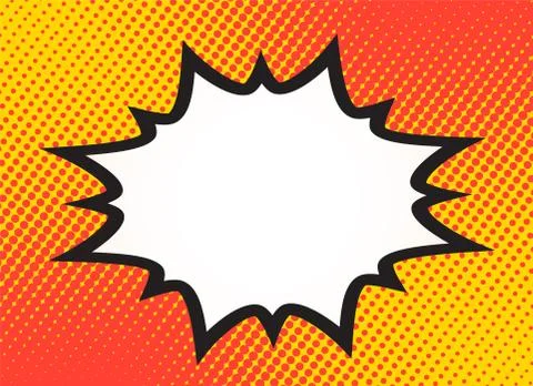Explosion steam bubble pop art funny funky banner retro comics background. Ve Stock-Illustration