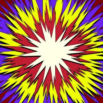 Explosion steam bubble pop-art web header set - funny funky banner comics bac Stock-Illustration