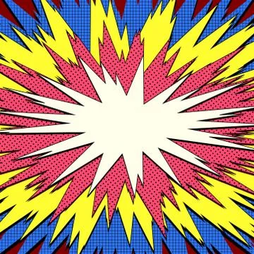 Explosion steam bubble pop-art web header set - funny funky banner comics bac Stock-Illustration