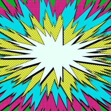 Explosion steam bubble pop-art web header set - funny funky banner comics bac Stock-Illustration
