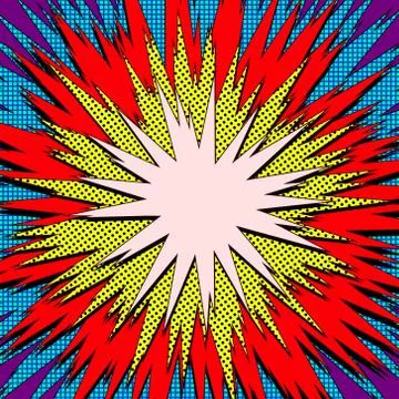Explosion steam bubble pop-art web header set - funny funky banner comics bac Stock-Illustration