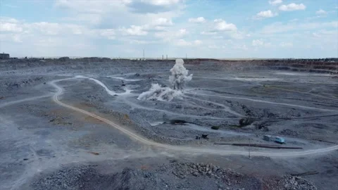 Explosion in a stone quarry Stock Footage 224232381