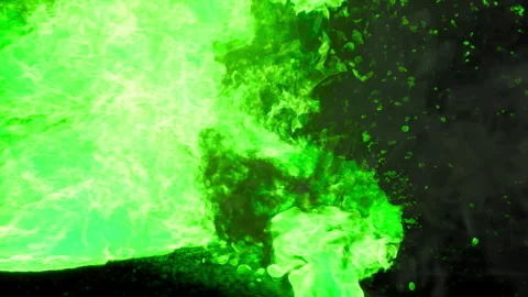 Explosion of a substance burning with a green flame Stock-Footage 274259927