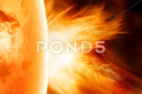 Explosion on sun Stock Illustration