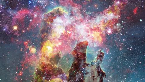 The explosion supernova. Bright Nebula. Elements of this image furnished by N Stock Photos