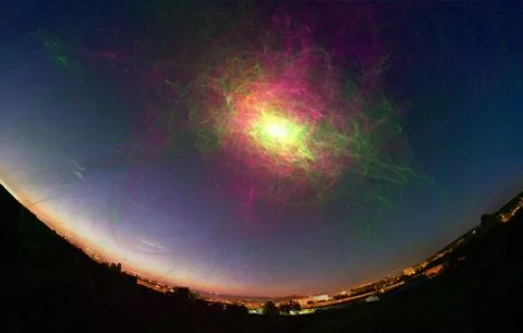 Explosion of a supernova in space view from the the earth Stock Illustration