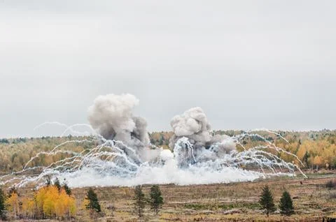 Explosion of a thermite bomb Stock Photos